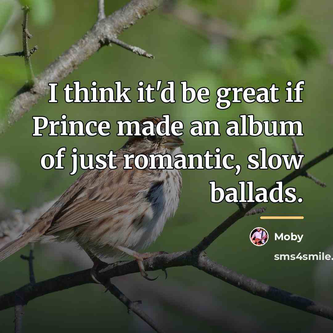 “I think it'd be great if Prince made an album…” quote by Moby
