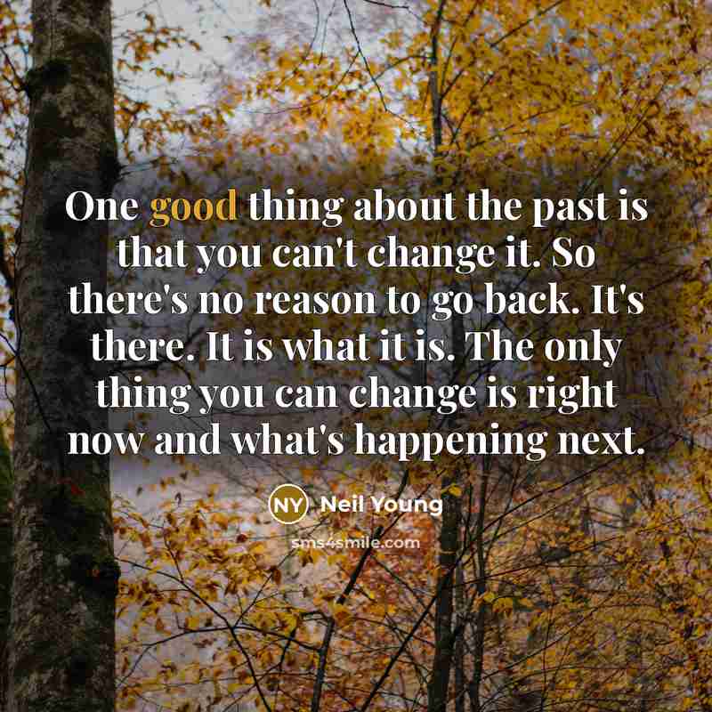 “One good thing about the past is that you can't…” quote by Neil Young