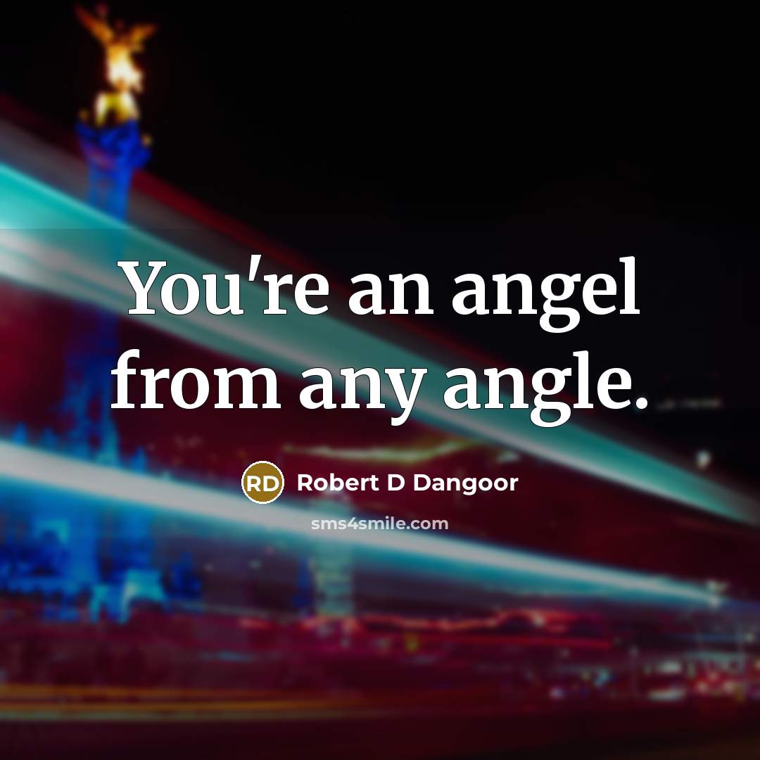 “You're an angel from any angle.…” quote by Robert D Dangoor