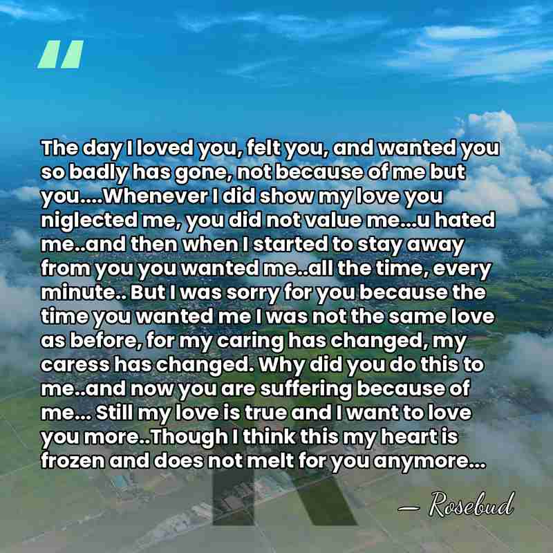 The day I loved you, felt you, and wanted you so badly&hellip; - Rosebud
