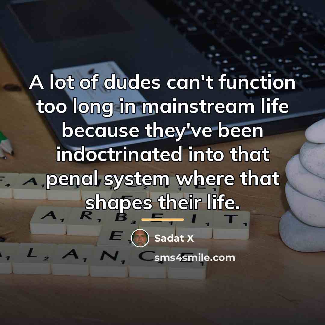 “A lot of dudes can't function too long in mainstream…” quote by Sadat X