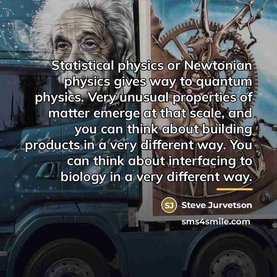 “Statistical physics or Newtonian physics gives way to quantum physics.…” quote by Steve Jurvetson
