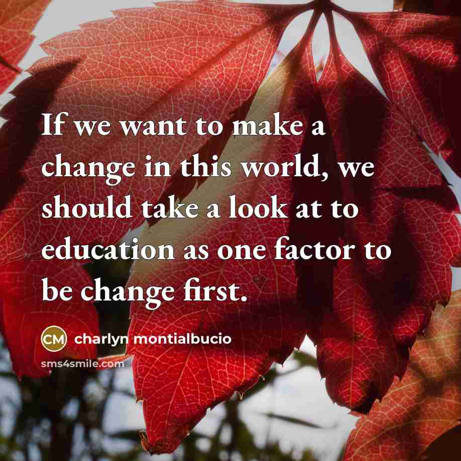 “If we want to make a change in this world,…” quote by charlyn montialbucio