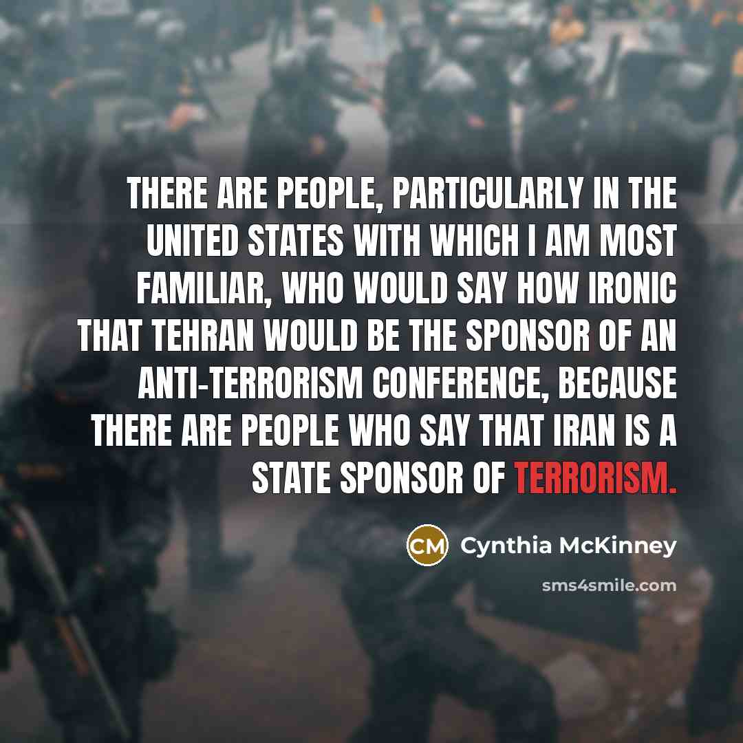 “There are people, particularly in the United States with which…” quote by Cynthia McKinney