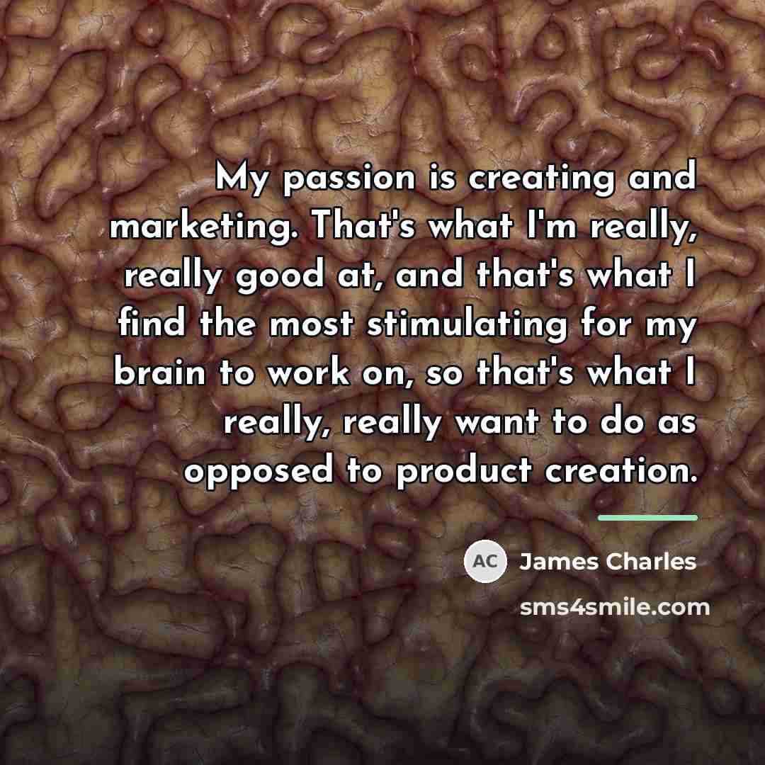 “My passion is creating and marketing. That's what I'm really,…” quote by James Charles