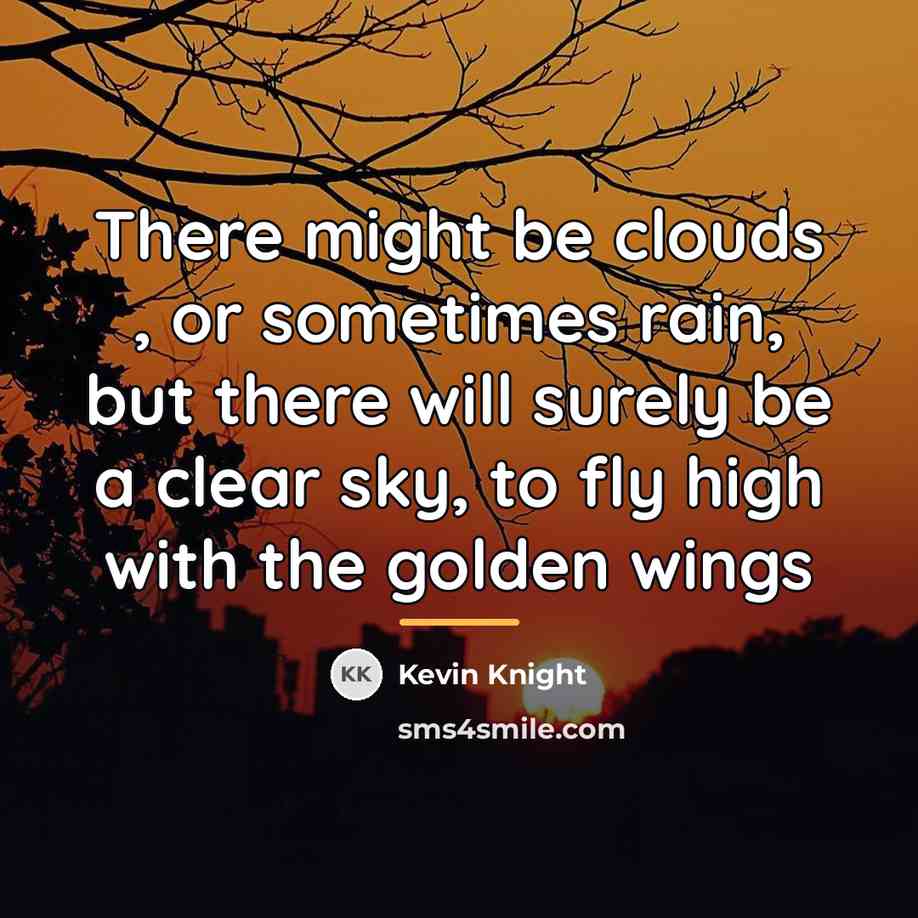 “There might be clouds , or sometimes rain, but there…” quote by Kevin Knight
