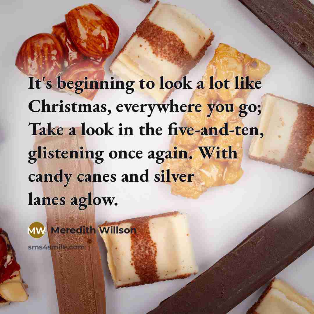 “It's beginning to look a lot like Christmas, everywhere you…” quote by Meredith Willson