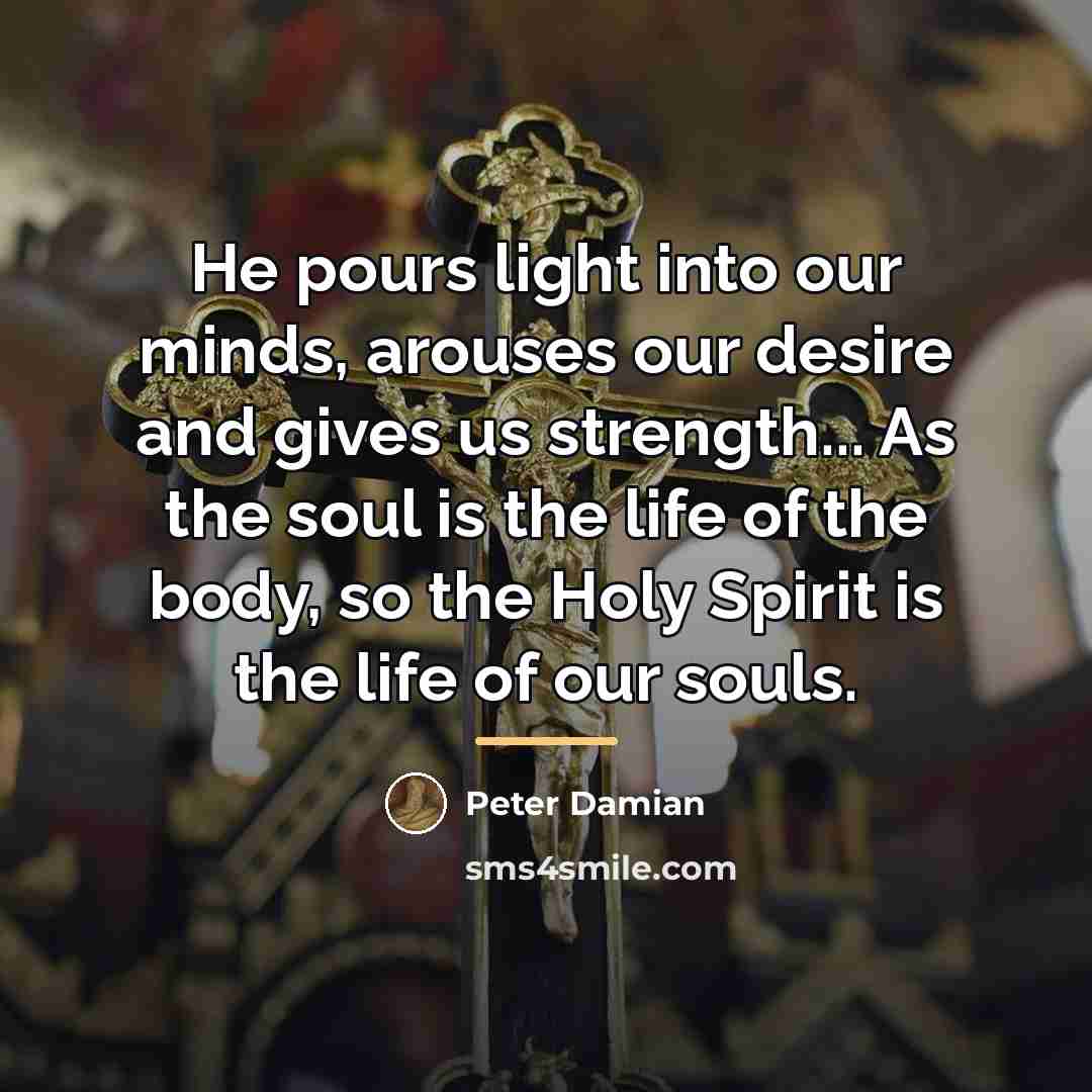 “He pours light into our minds, arouses our desire and…” quote by Peter Damian