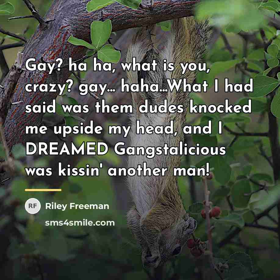“Gay? ha ha, what is you, crazy? gay... haha...What I…” quote by Riley Freeman