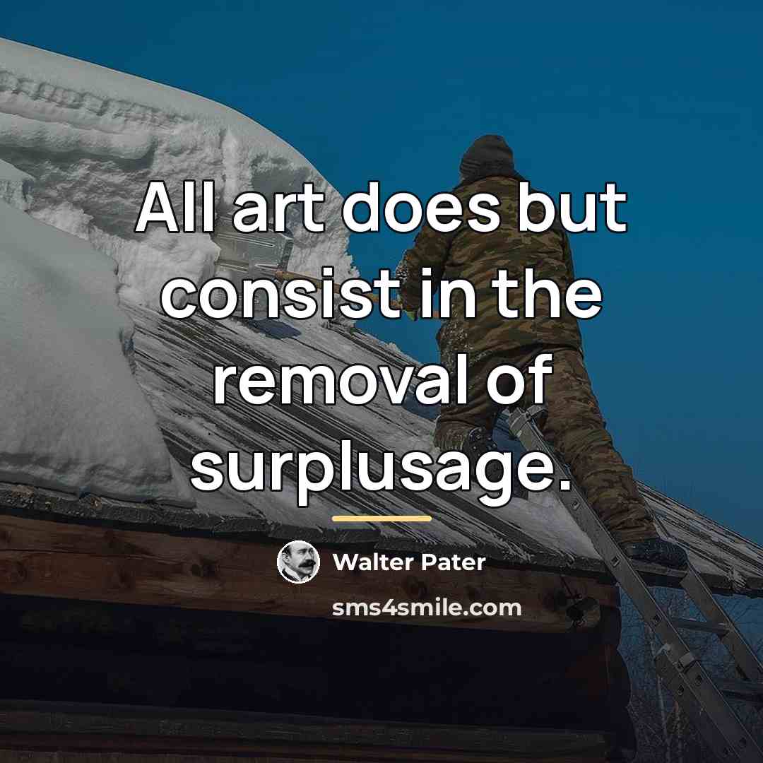 “All art does but consist in the removal of surplusage.…” quote by Walter Pater