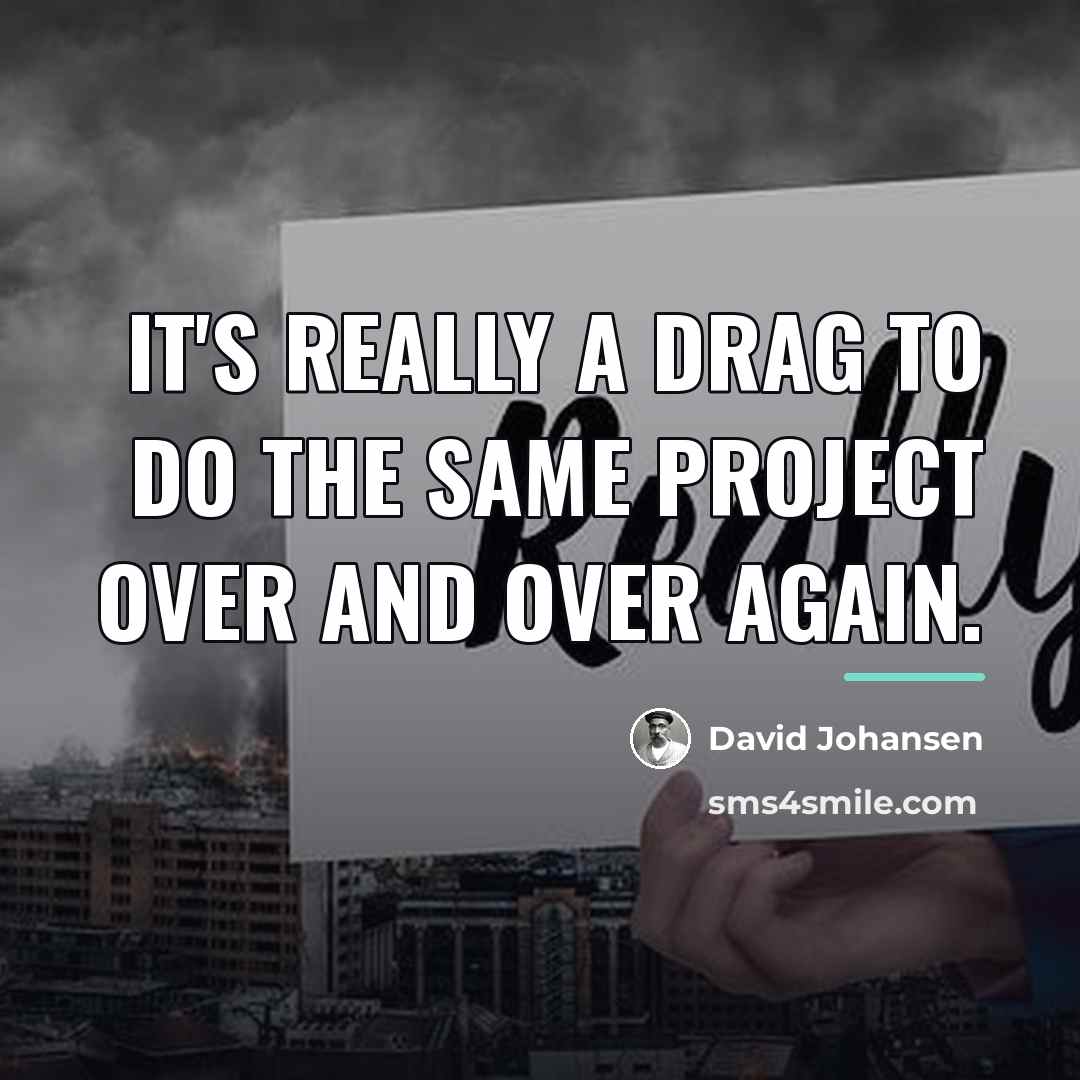 “It's really a drag to do the same project over…” quote by David Johansen