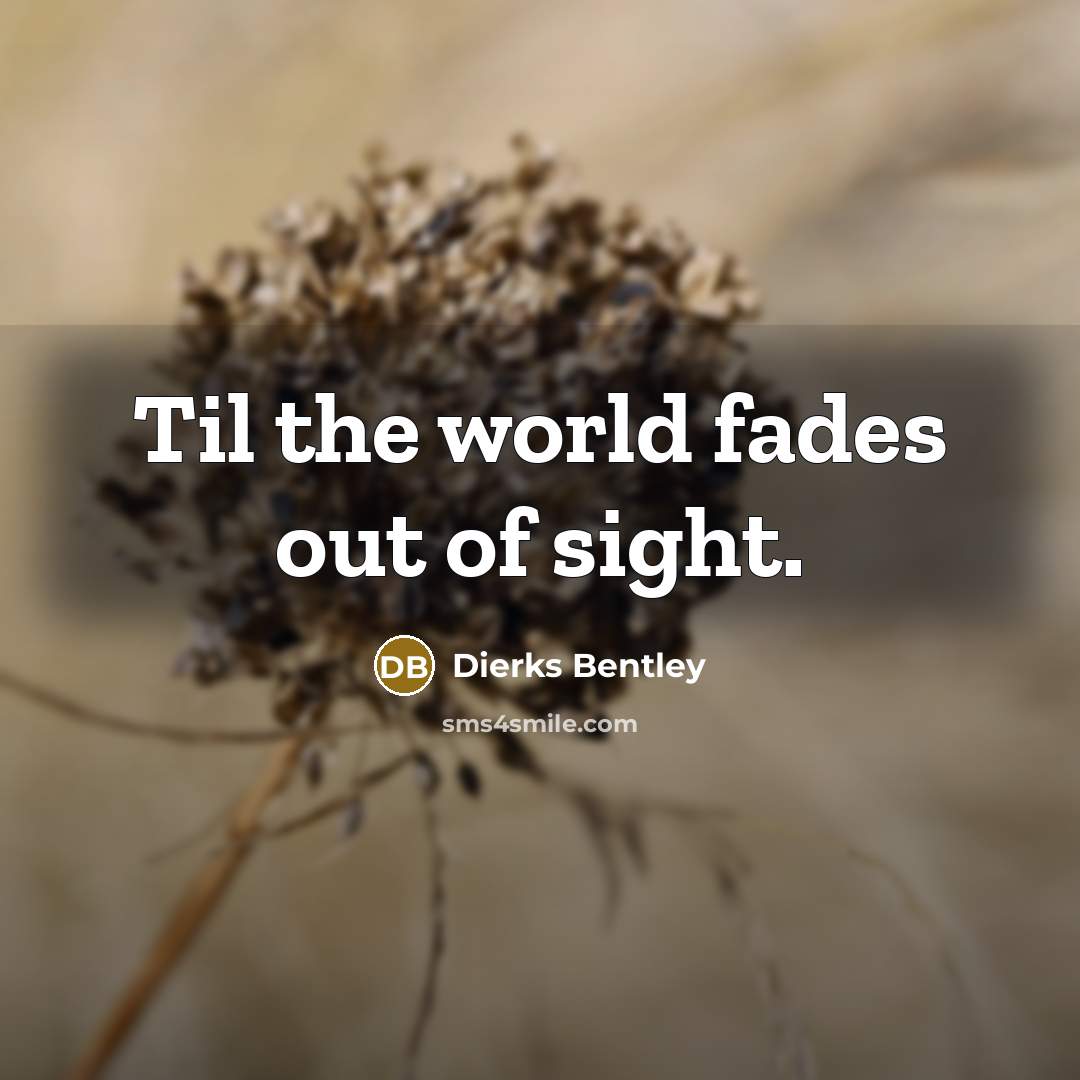 “Til the world fades out of sight.” quote by Dierks Bentley