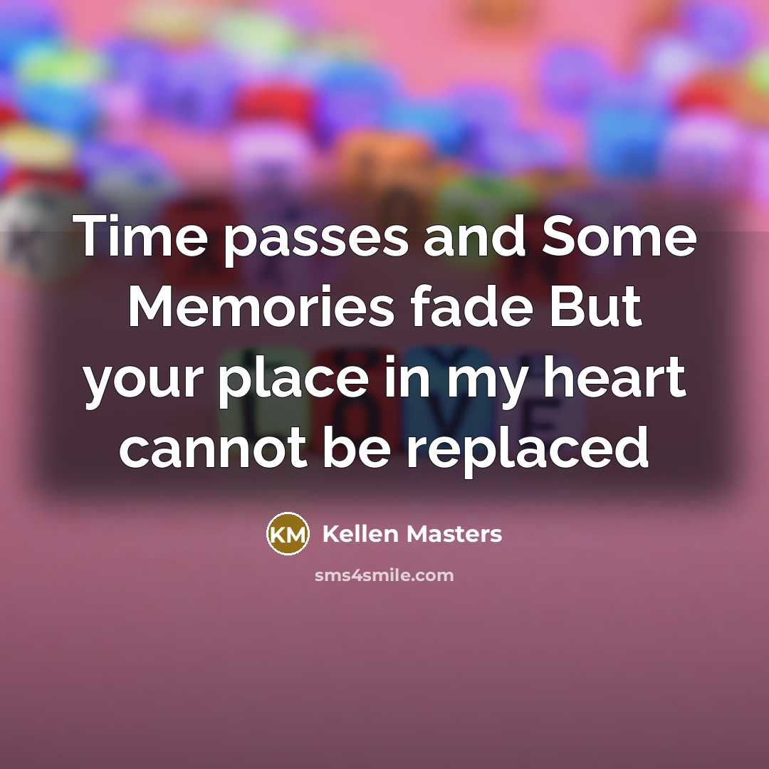 “Time passes and Some Memories fade But your place in…” quote by Kellen Masters
