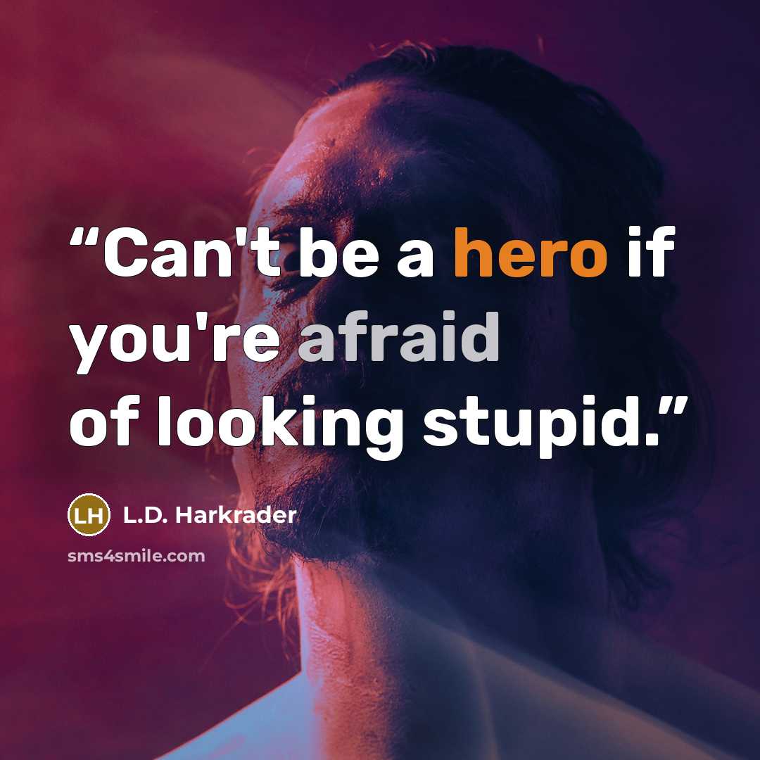 “Can't be a hero if you're afraid of looking stupid.” quote by L.D. Harkrader