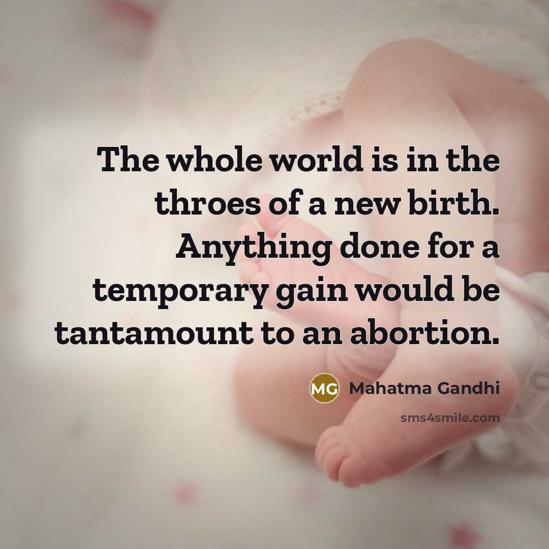 “The whole world is in the throes of a new…” quote by Mahatma Gandhi