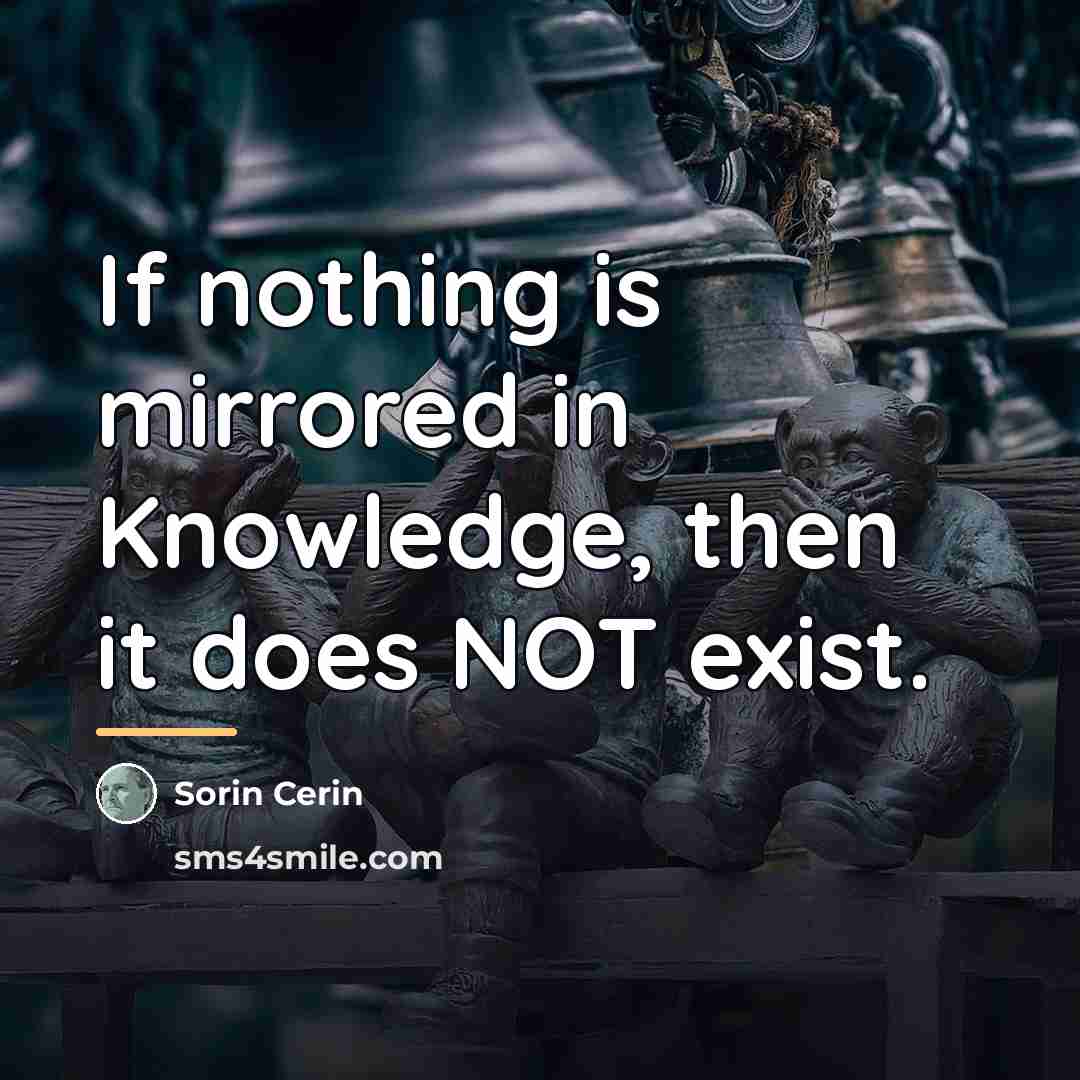 “If nothing is mirrored in Knowledge, then it does NOT…” quote by Sorin Cerin
