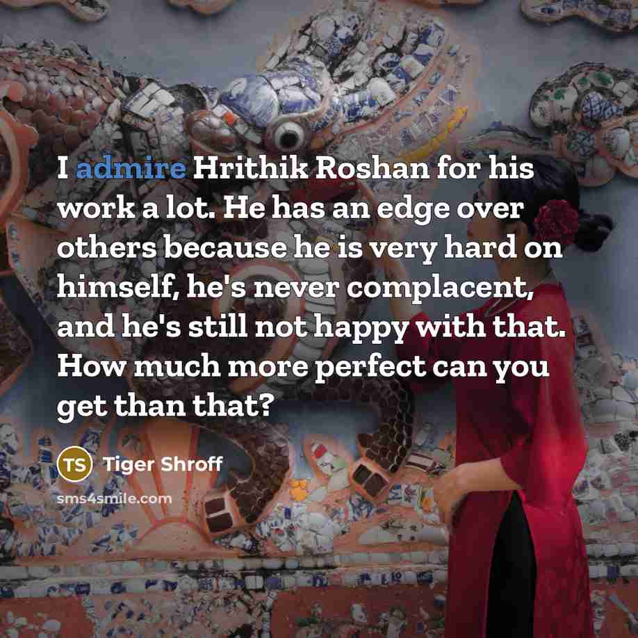 “I admire Hrithik Roshan for his work a lot. He…” quote by Tiger Shroff