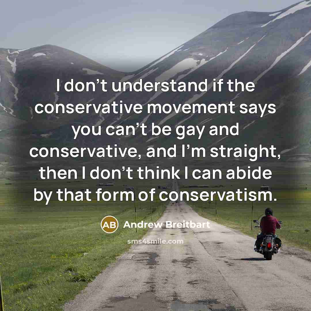 “I don't understand if the conservative movement says you can't…” quote by Andrew Breitbart