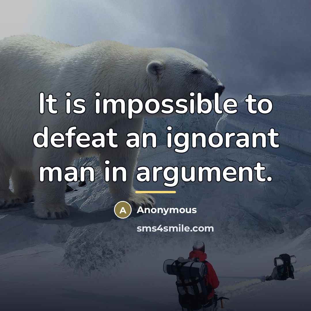“It is impossible to defeat an ignorant man in argument.…” quote by Anonymous