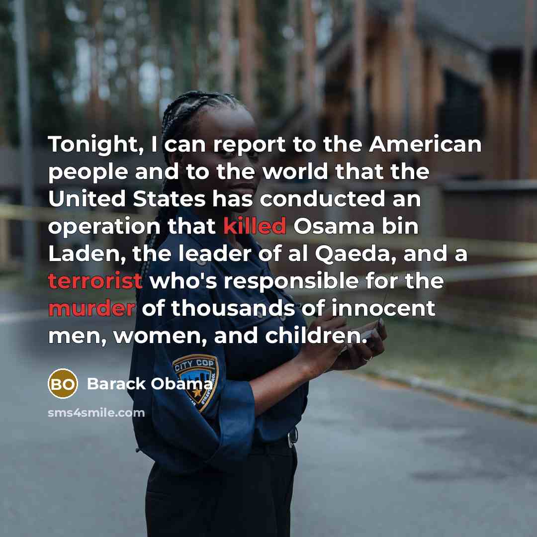 “Tonight, I can report to the American people and to…” quote by Barack Obama