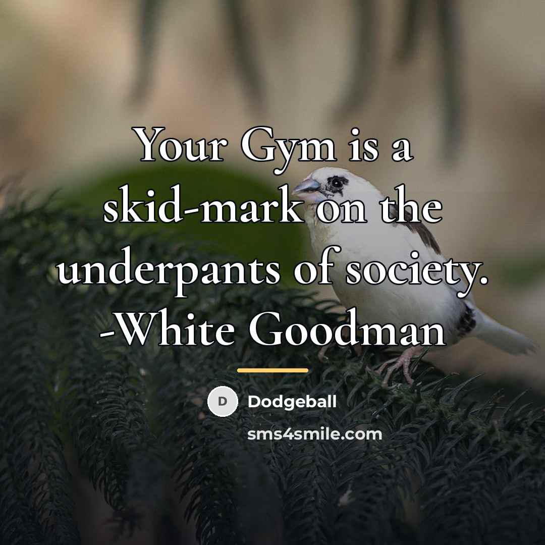 “Your Gym is a skid-mark on the underpants of society.…” quote by Dodgeball