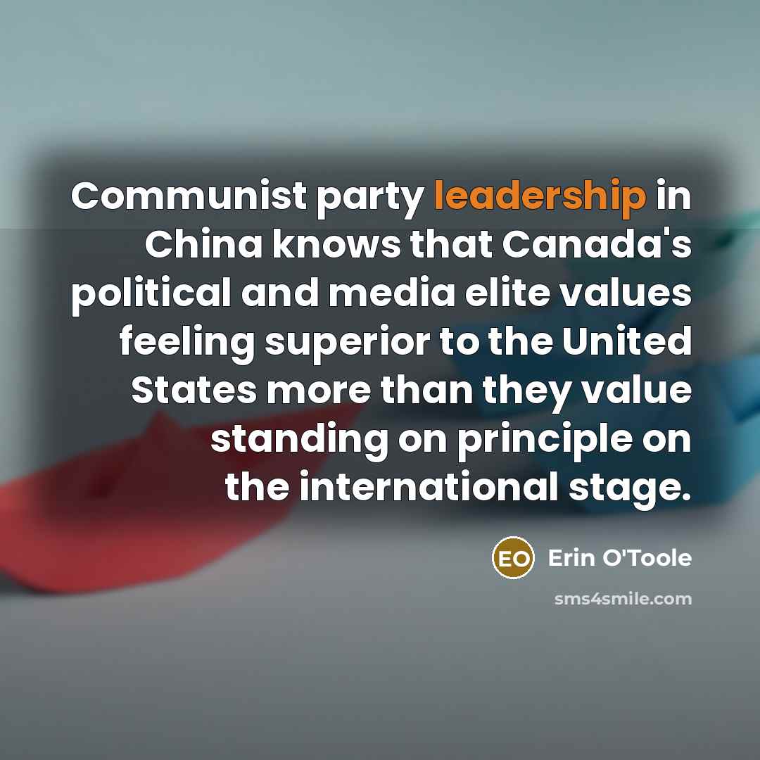 “Communist party leadership in China knows that Canada's political and…” quote by Erin O'Toole