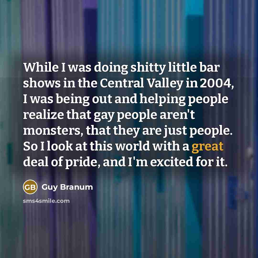 “While I was doing shitty little bar shows in the…” quote by Guy Branum