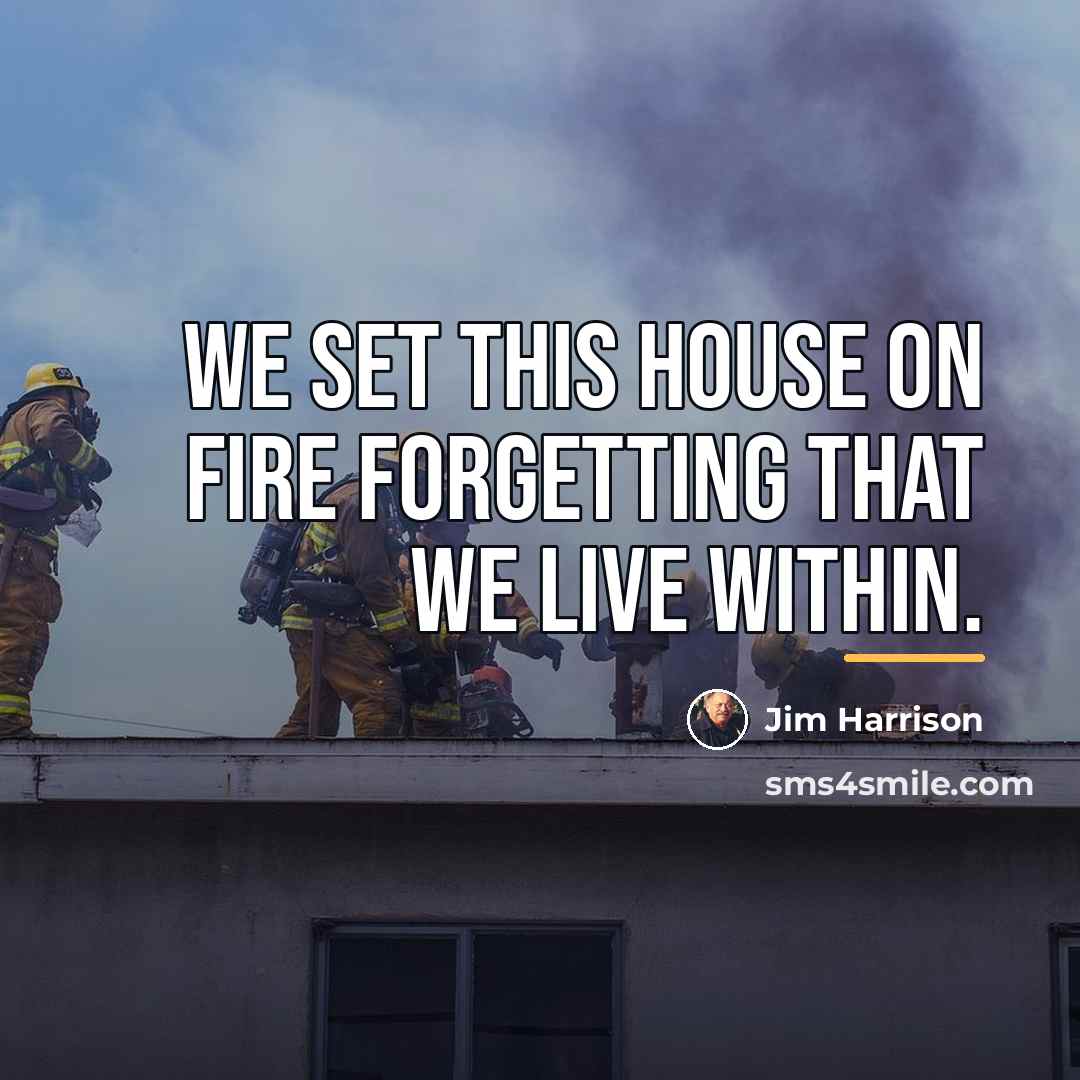 “We set this house on fire forgetting that we live…” quote by Jim Harrison