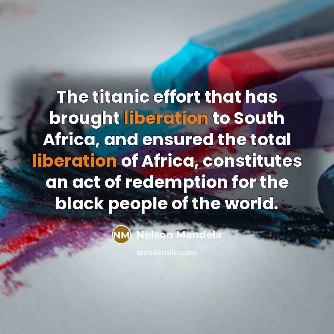 “The titanic effort that has brought liberation to South Africa,…” quote by Nelson Mandela