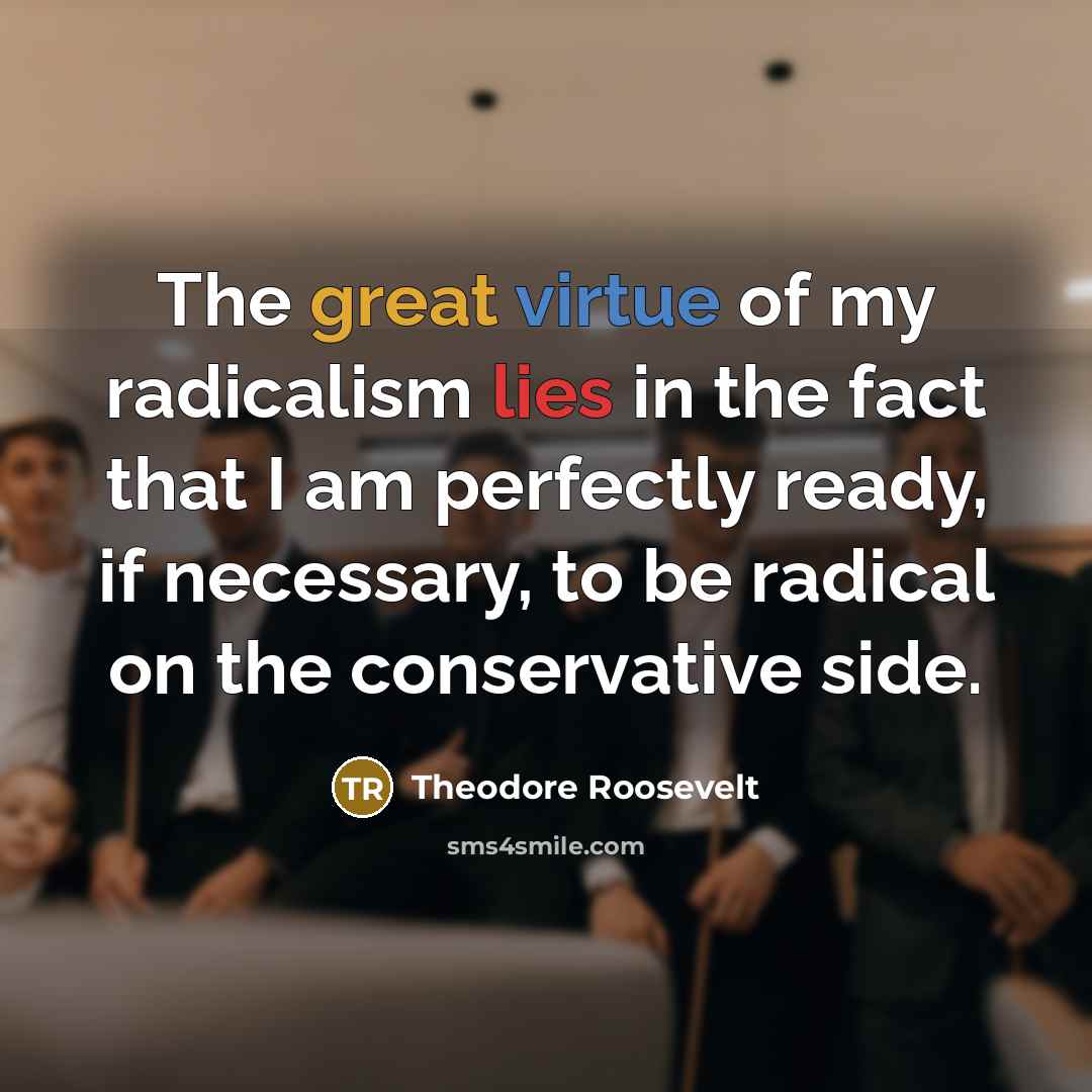 “The great virtue of my radicalism lies in the fact…” quote by Theodore Roosevelt