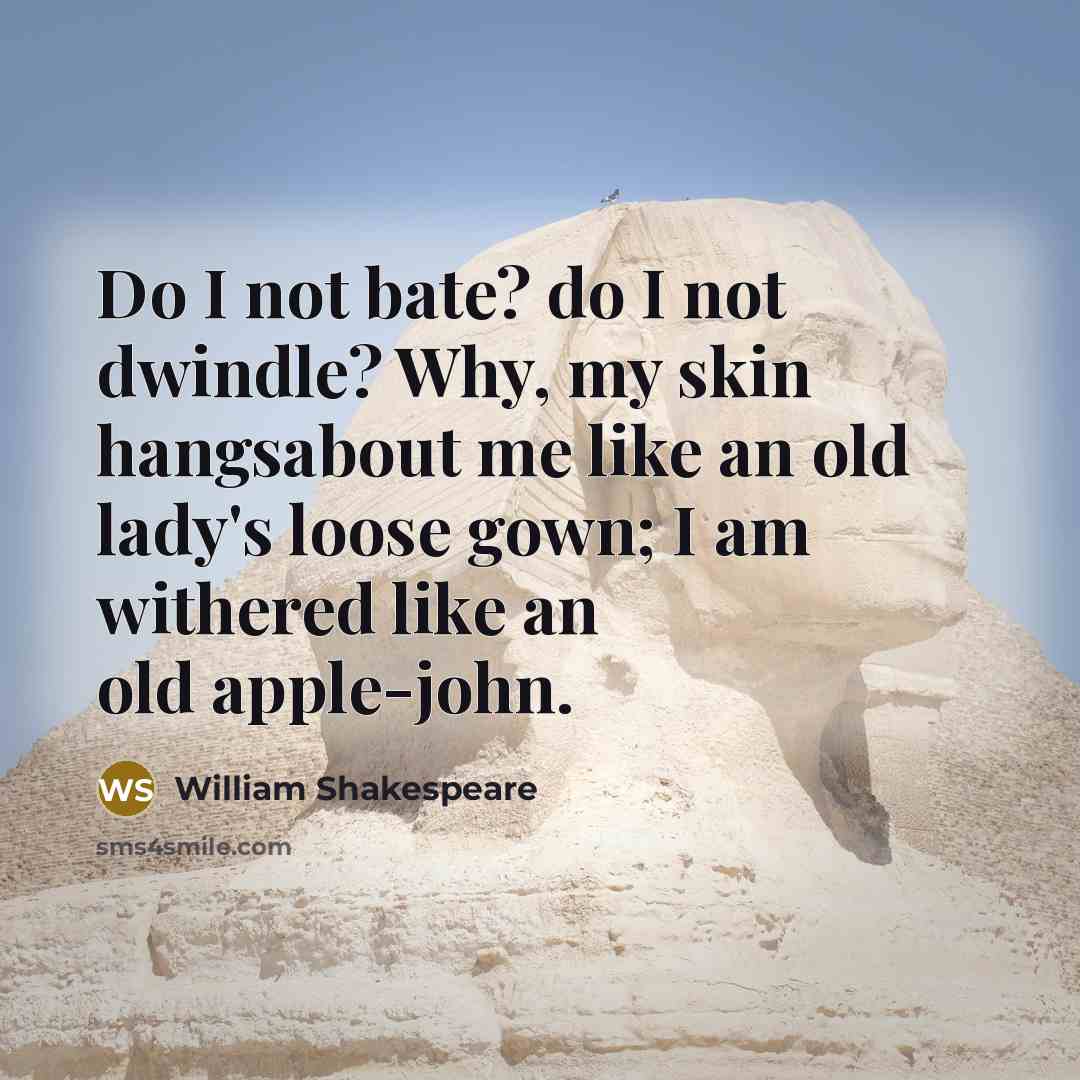 “Do I not bate? do I not dwindle? Why, my…” quote by William Shakespeare