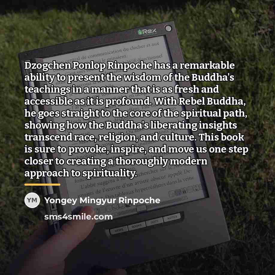 “Dzogchen Ponlop Rinpoche has a remarkable ability to present the…” quote by Yongey Mingyur Rinpoche