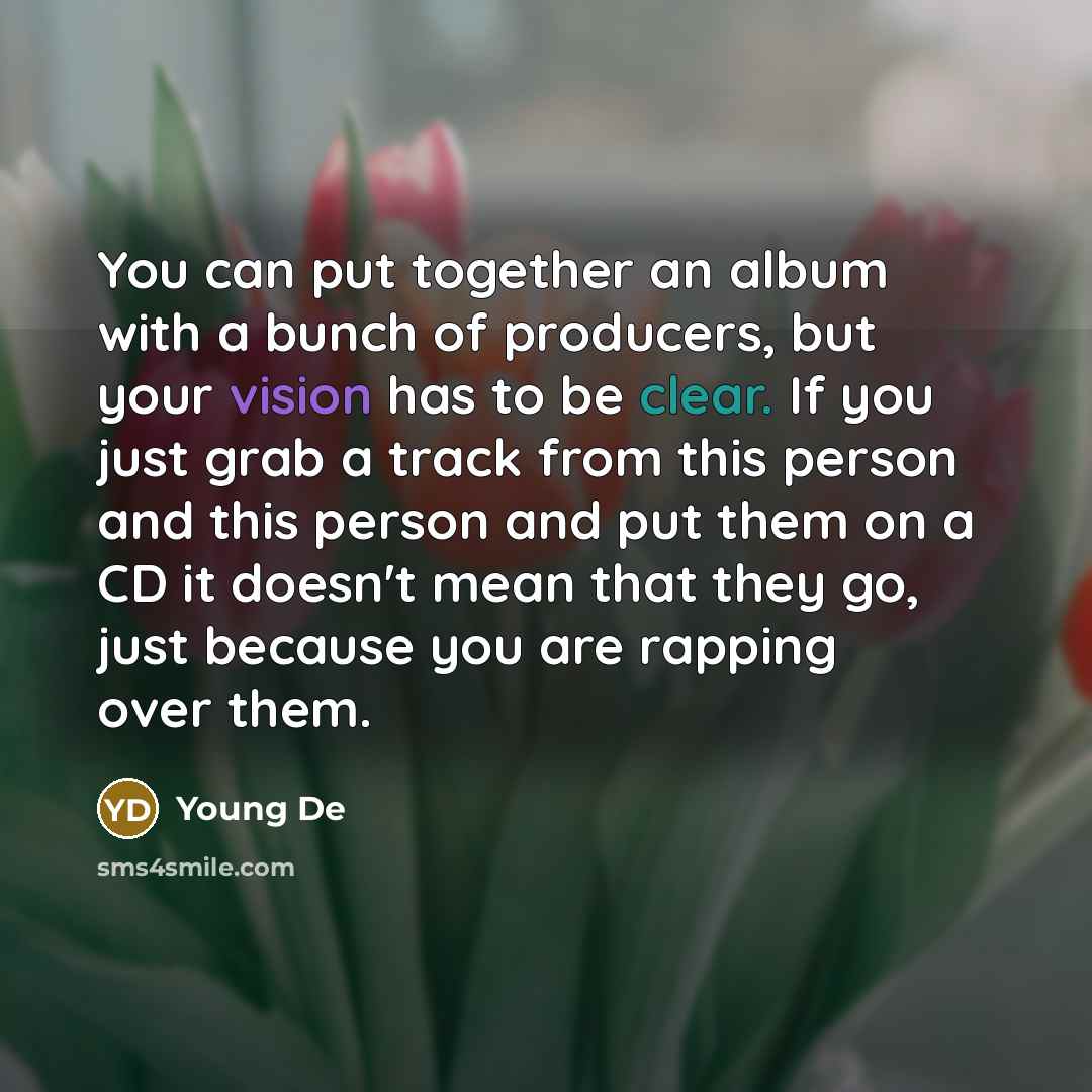“You can put together an album with a bunch of…” quote by Young De