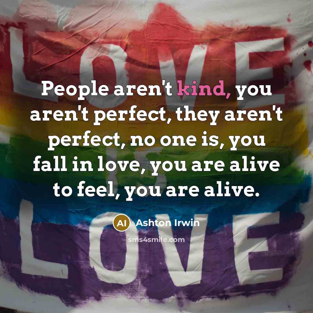 “People aren't kind, you aren't perfect, they aren't perfect, no…” quote by Ashton Irwin