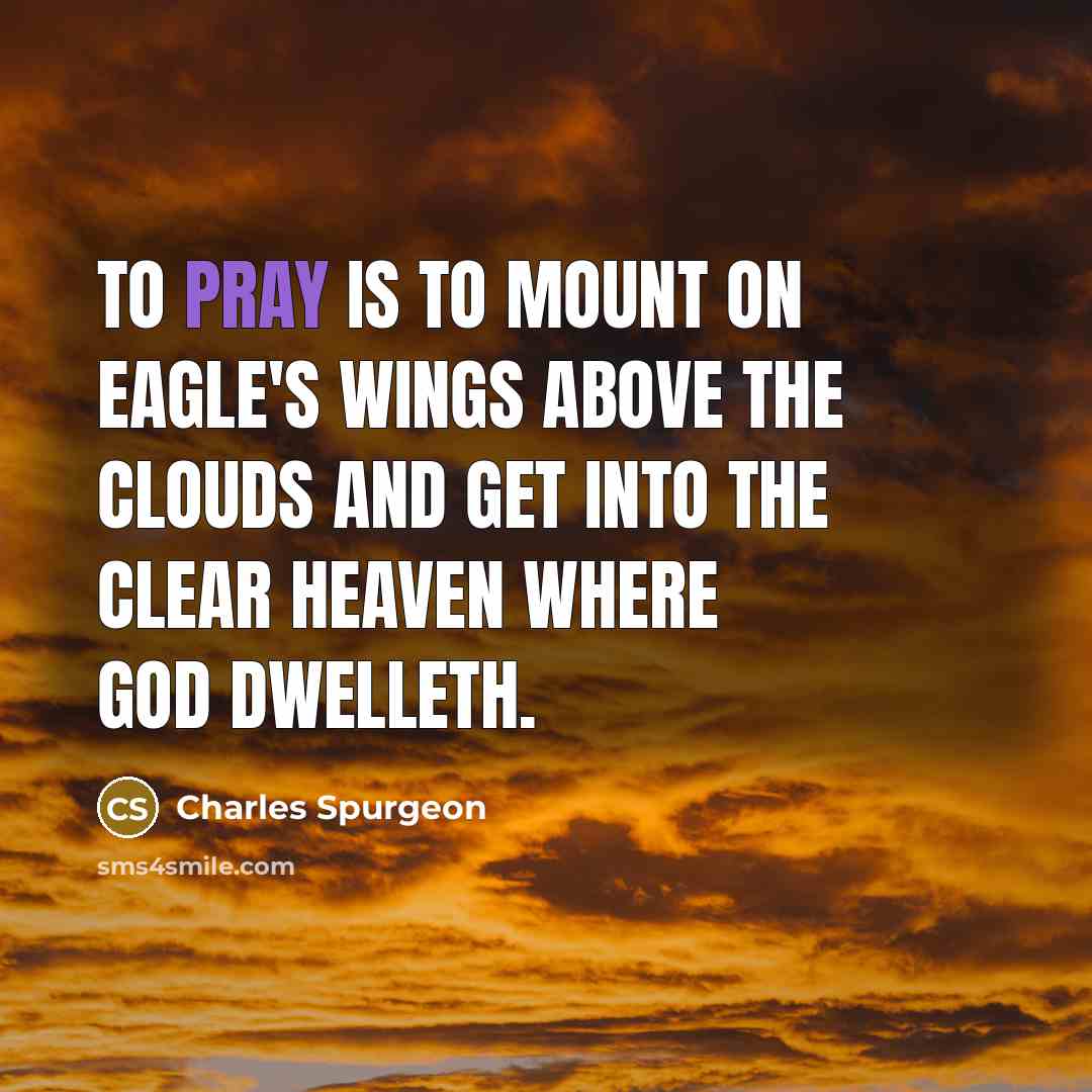 “To pray is to mount on eagle's wings above the…” quote by Charles Spurgeon
