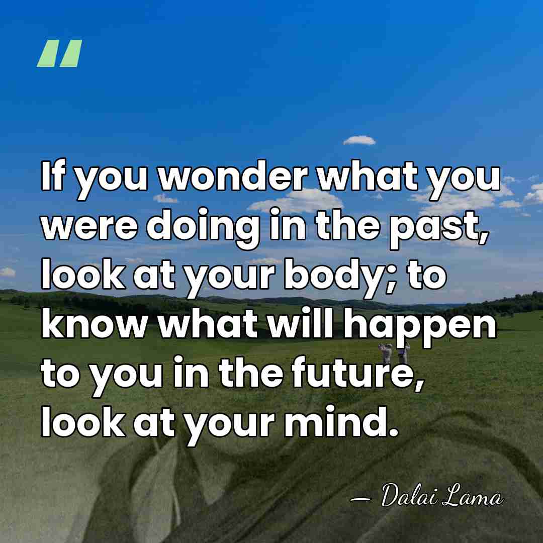 If you wonder what you were doing in the past, look at&hellip; - Dalai Lama