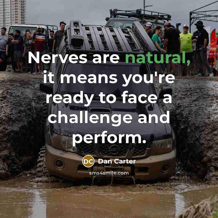 “Nerves are natural, it means you're ready to face a…” quote by Dan Carter