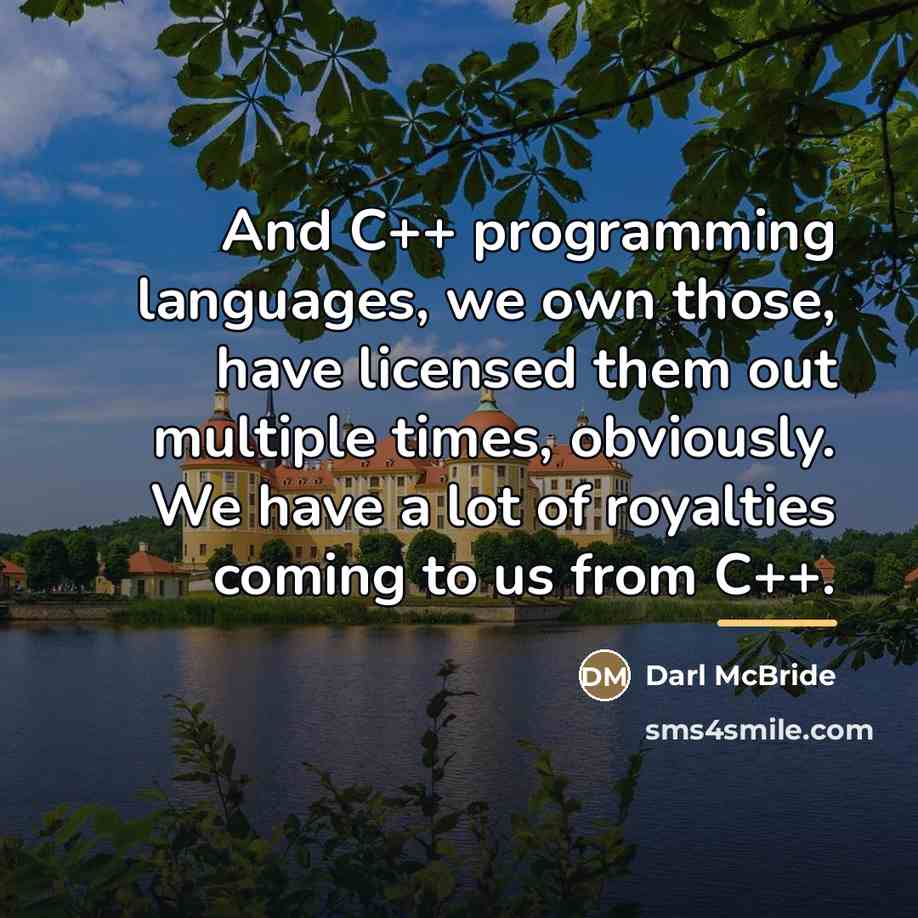 “And C++ programming languages, we own those, have licensed them…” quote by Darl McBride