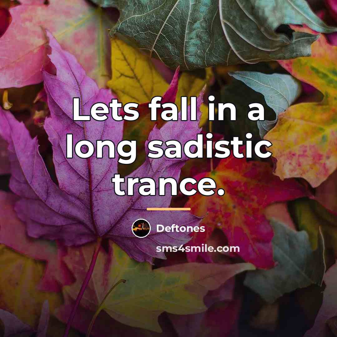 “Lets fall in a long sadistic trance.…” quote by Deftones