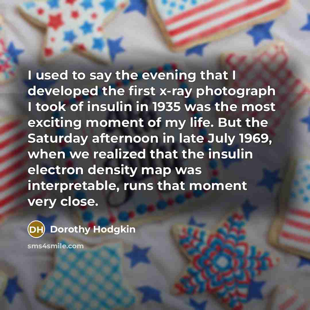 “I used to say the evening that I developed the…” quote by Dorothy Hodgkin
