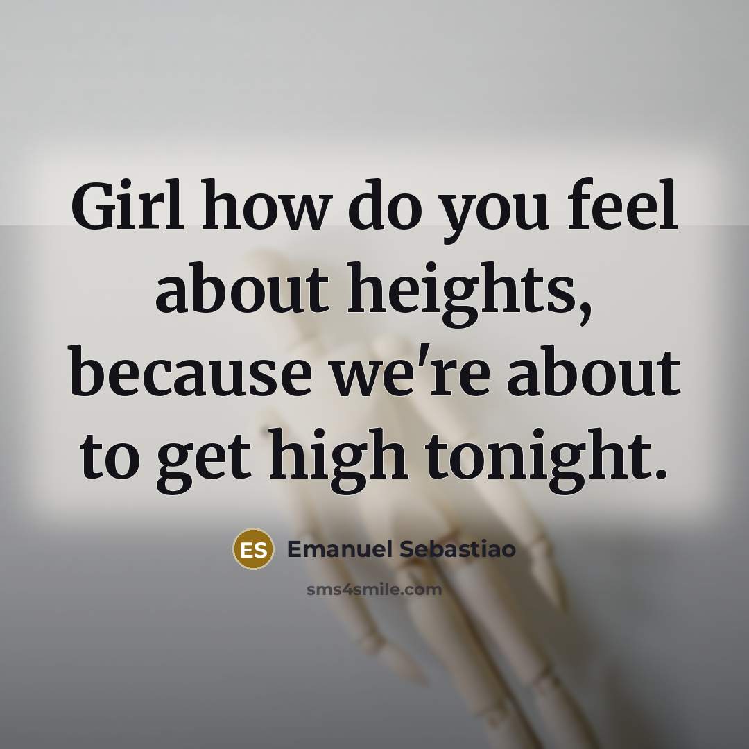 “Girl how do you feel about heights, because we're about…” quote by Emanuel Sebastiao