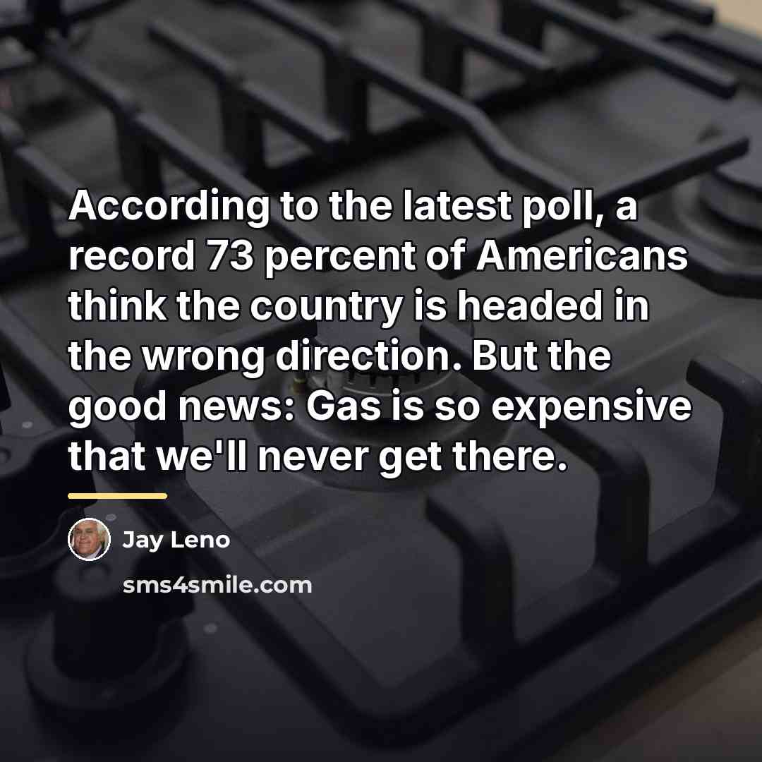 “According to the latest poll, a record 73 percent of…” quote by Jay Leno