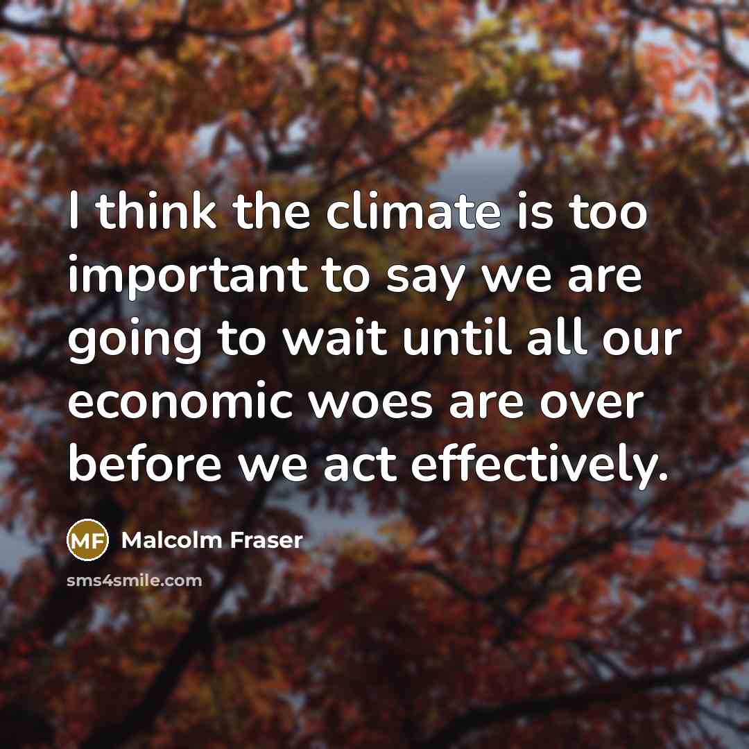 “I think the climate is too important to say we…” quote by Malcolm Fraser