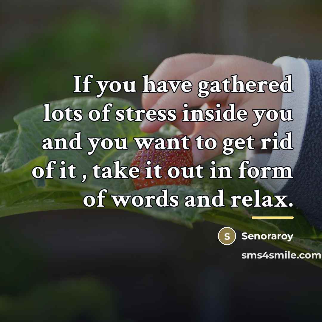 “If you have gathered lots of stress inside you and…” quote by Senoraroy