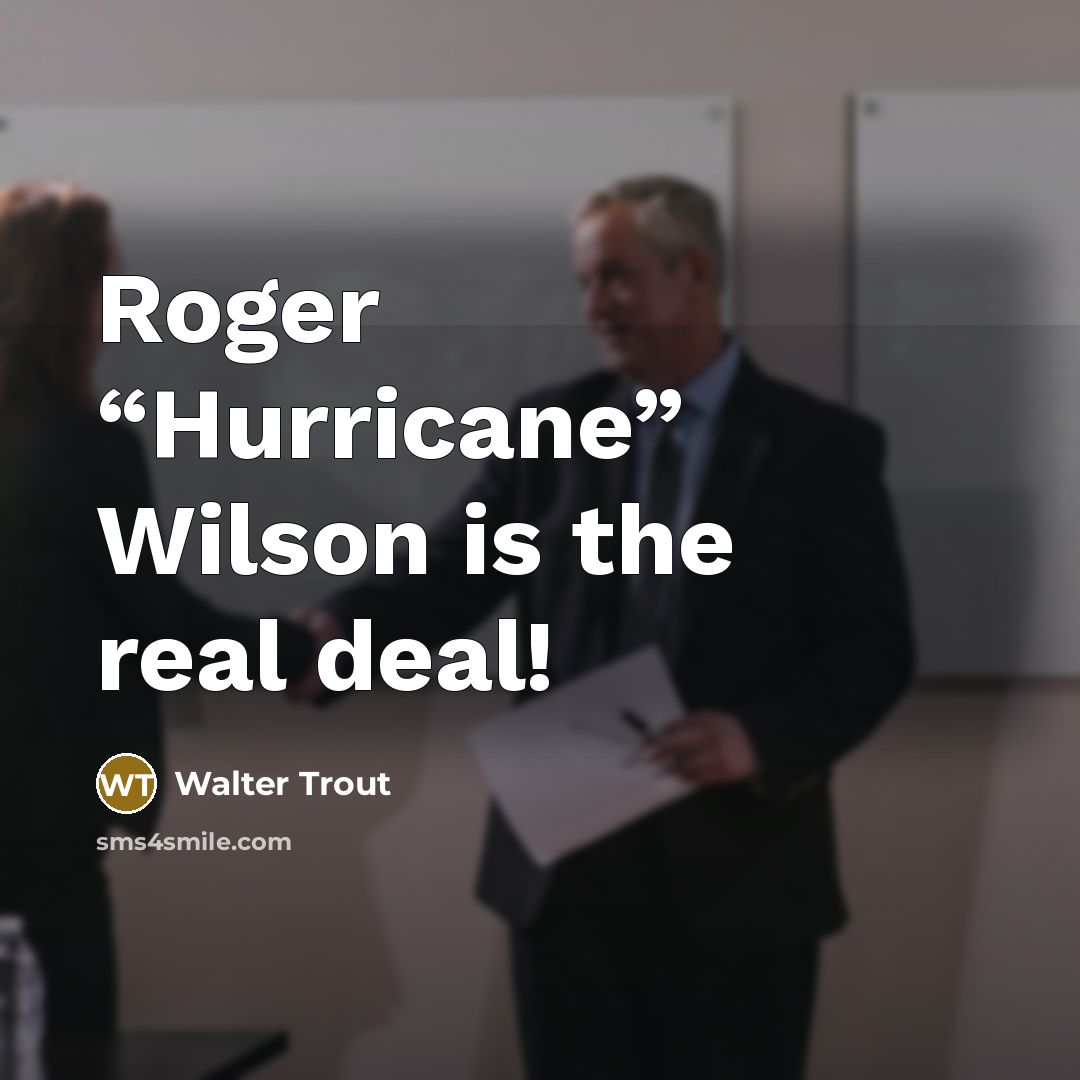 “Roger “Hurricane” Wilson is the real deal!…” quote by Walter Trout