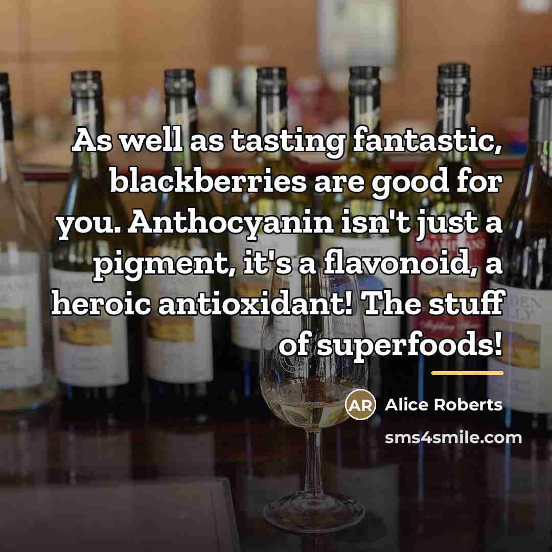 “As well as tasting fantastic, blackberries are good for you.…” quote by Alice Roberts