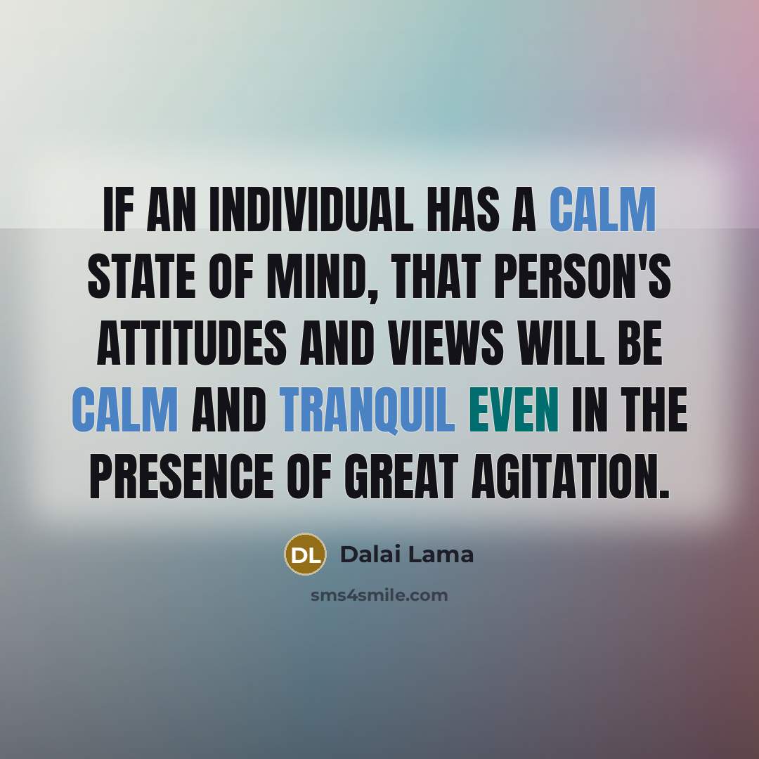 “If an individual has a calm state of mind, that…” quote by Dalai Lama