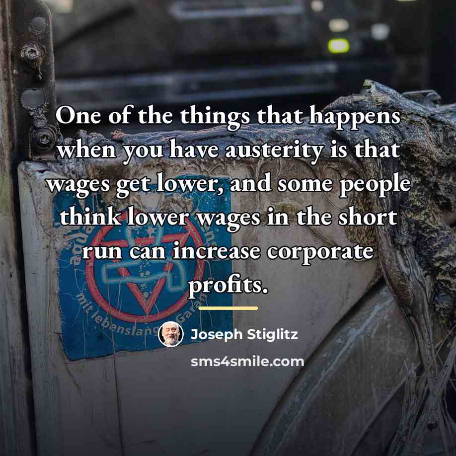 “One of the things that happens when you have austerity…” quote by Joseph Stiglitz