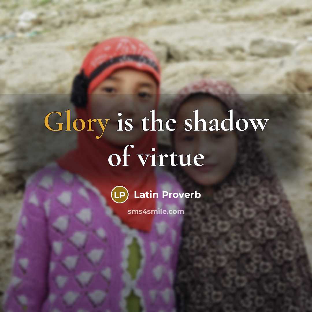 “Glory is the shadow of virtue…” quote by Latin Proverb