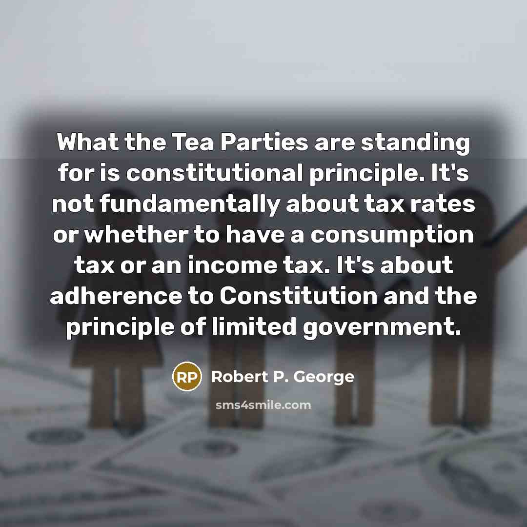 “What the Tea Parties are standing for is constitutional principle.…” quote by Robert P. George